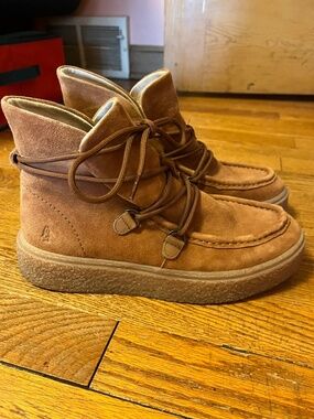 Brown Suede Hush Puppy Ankle Boots Sz 7.5
